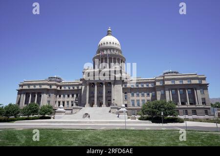 Das Idaho State Capitol, Dienstag, 11. Juli 2023, in Boise, Ida. Stockfoto