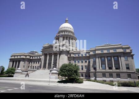 Das Idaho State Capitol, Dienstag, 11. Juli 2023, in Boise, Ida. Stockfoto