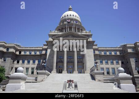 Das Idaho State Capitol, Dienstag, 11. Juli 2023, in Boise, Ida. Stockfoto