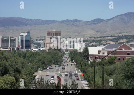 Das Idaho State Capitol, Dienstag, 11. Juli 2023, in Boise, Ida. Stockfoto