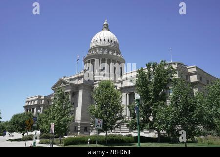 Das Idaho State Capitol, Dienstag, 11. Juli 2023, in Boise, Ida. Stockfoto