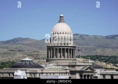 Das Idaho State Capitol, Dienstag, 11. Juli 2023, in Boise, Ida. Stockfoto