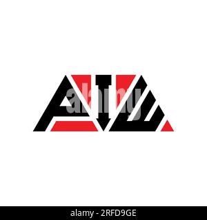 PIW-Logo mit Dreiecksbuchstaben und Dreiecksform. Monogramm mit PIW-Dreieck-Logo. PIW-dreieckige Vektorvorlage mit roter Farbe. PIW Triangul Stock Vektor