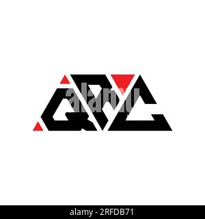 QRC-Logo mit Dreiecksbuchstaben und Dreiecksform. Monogramm mit dem QRC-Dreieck-Logo. QRC-dreieckige Vektor-Logo-Vorlage mit roter Farbe. QRC Triangul Stock Vektor