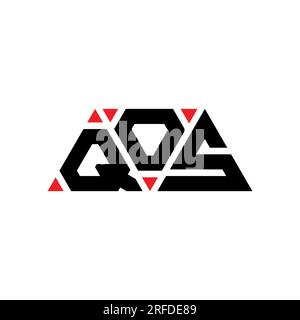 QOS-Logo mit Dreiecksbuchstaben und Dreiecksform. QOS Dreieck Logo Design Monogramm. QOS-dreieckige Vektorvorlage mit roter Farbe. QOS Triangul Stock Vektor