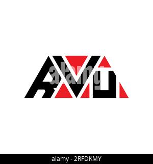 RVU-Logo mit Dreiecksbuchstaben und Dreiecksform. RVU-Dreieck-Logo-Monogramm. RVU-Dreieck-Vektor-Logo-Vorlage mit roter Farbe. RVU Triangul Stock Vektor