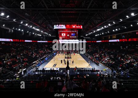 Gunma, Japan. 2. Aug. 2023. Allgemeine Ansicht Basketball : Männer Basketball Internationales Freundschaftsspiel zwischen Japan 79-72 Neuseeland in der Open House Arena Ota in Gunma , Japan . Kredit: Naoki Morita/AFLO SPORT/Alamy Live News Stockfoto