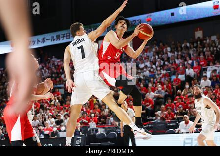 Gunma, Japan. 2. Aug. 2023. Hirotaka Yoshii (JPN) Basketball : Basketball für Herren Internationales Freundschaftsspiel zwischen Japan 79-72 Neuseeland in der Open House Arena Ota in Gunma, Japan . Kredit: Naoki Morita/AFLO SPORT/Alamy Live News Stockfoto