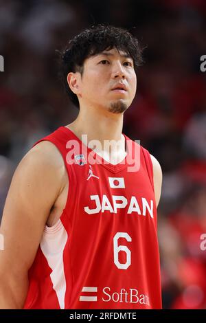 Gunma, Japan. 2. Aug. 2023. Makoto Hiejima (JPN) Basketball : Männer Basketball Internationales Freundschaftsspiel zwischen Japan 79-72 Neuseeland in der Open House Arena Ota in Gunma, Japan . Kredit: Naoki Morita/AFLO SPORT/Alamy Live News Stockfoto