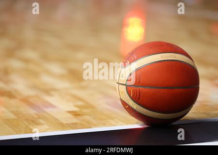 Gunma, Japan. 2. Aug. 2023. Allgemeine Ansicht Basketball : Männer Basketball Internationales Freundschaftsspiel zwischen Japan 79-72 Neuseeland in der Open House Arena Ota in Gunma , Japan . Kredit: Naoki Morita/AFLO SPORT/Alamy Live News Stockfoto