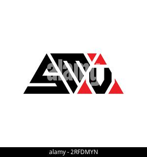 SMV-Logo mit Dreiecksbuchstaben und Dreiecksform. SMV-Dreieck-Logo-Monogramm. SMV-Dreieck-Vektor-Logo-Vorlage mit roter Farbe. SMV Triangul Stock Vektor