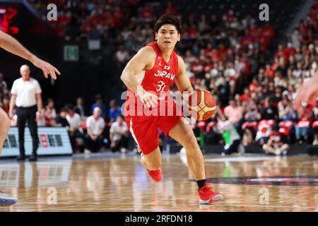 Gunma, Japan. 2. Aug. 2023. Shuta Hara (JPN) Basketball : Männer Basketball Internationales Freundschaftsspiel zwischen Japan 79-72 Neuseeland in der Open House Arena Ota in Gunma, Japan . Kredit: Naoki Morita/AFLO SPORT/Alamy Live News Stockfoto