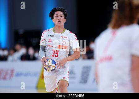 Ariake Arena Tokio, Japan. 2. Aug. 2023. Naoki Fujisaka (JPN), 2. AUGUST 2023 - Handball : Paris Saint-Germain Handball Japan Tour Match zwischen Paris Saint-Germain 39-24 Japan in der Ariake Arena Tokyo, Japan. Kredit: Naoki Nishimura/AFLO SPORT/Alamy Live News Stockfoto