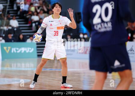 Ariake Arena Tokio, Japan. 2. Aug. 2023. Naoki Fujisaka (JPN), 2. AUGUST 2023 - Handball : Paris Saint-Germain Handball Japan Tour Match zwischen Paris Saint-Germain 39-24 Japan in der Ariake Arena Tokyo, Japan. Kredit: Naoki Nishimura/AFLO SPORT/Alamy Live News Stockfoto