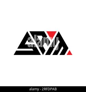 SRM-Logo mit Dreiecksbuchstaben und Dreiecksform. SRM-Dreieck-Logo-Monogramm. SRM-dreieckige Vektorvorlage mit roter Farbe. SRM Triangul Stock Vektor
