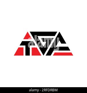Dreieckiges TGF-Logo mit Dreiecksmuster. TGF-Monogramm mit Dreieck-Logo. TGF-dreieckige Vektorvorlage mit roter Farbe. TGF Triangul Stock Vektor