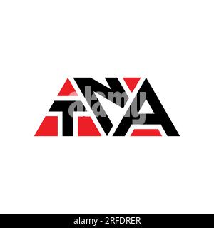 TNA-Logo mit Dreiecksbuchstaben und Dreiecksform. TNA-Dreieck-Logo-Monogramm. TNA-dreieckige Vektorvorlage mit roter Farbe. TNA Triangul Stock Vektor