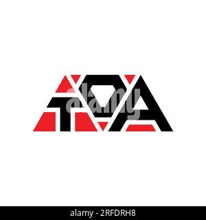 TOA-Logo mit Dreiecksbuchstaben und Dreiecksform. TOA-Dreieck-Logo-Monogramm. TOA-Dreieck-Vektor-Logo-Vorlage mit roter Farbe. TOA Triangul Stock Vektor