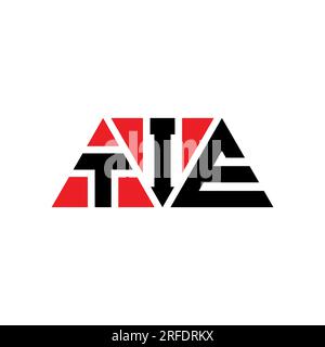 DREIECKSMUSTER MIT Logo und DREIECKSFORM ZUM BINDEN. BINDE das Dreieck mit Logo Monogramm. BINDEN Sie die dreieckige Vektor-Logo-Vorlage mit roter Farbe ZUSAMMEN. KRAWATTE Triangul Stock Vektor