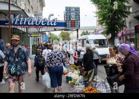 Ein Straßenmarkt im Zentrum von Chișinău, Moldawien Stockfoto