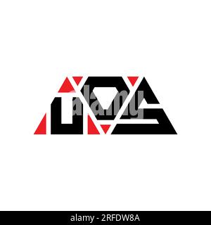 Logo mit UOS-Dreiecksbuchstaben in Dreiecksform. Monogramm mit dem UOS-Dreieck-Logo. UOS-Dreieck-Vektor-Logo-Vorlage mit roter Farbe. UOS triangul Stock Vektor