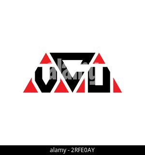 VCU-Logo mit Dreiecksbuchstaben und Dreiecksform. Monogramm mit VCU-Dreieck-Logo. VCU-Dreieck-Vektor-Logo-Vorlage mit roter Farbe. VCU Triangul Stock Vektor