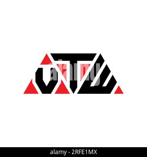 VTW-Logo mit Dreiecksbuchstaben und Dreiecksform. VTW-Dreieck-Logo-Monogramm. VTW-Dreieck-Vektor-Logo-Vorlage mit roter Farbe. VTW Triangul Stock Vektor