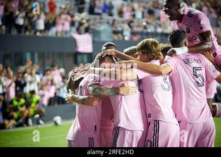 Fort Lauderdale, Florida, USA. 2. August 2023. 10-Lionel Messi von Inter Miami, TOR Stockfoto