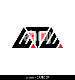 WTW-Logo mit Dreiecksbuchstaben und Dreiecksform. WTW-Dreieck-Logo-Monogramm. WTW-dreieckige Vektorvorlage mit roter Farbe. WTW Triangul Stock Vektor