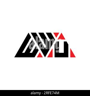 WWU-Logo mit Dreiecksbuchstaben in Dreiecksform. WWU Dreieck-Logo-Monogramm. WWU Dreieck-Vektor-Logo-Vorlage in roter Farbe. WWU Triangul Stock Vektor