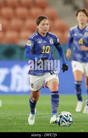 Hamilton, Neuseeland. 22. Juli 2023. FUKA NAGANO (JPN), 22. Juli 2023 - Fußball/Fußball : #10 Fuka NAGANO of Japan läuft mit dem Ball während des FIFA Womens World Cup Australia & Neuseeland 2023 Group C-Spiels zwischen Japan und Sambia im Waikato Stadium in Hamilton, Neuseeland. Kredit: AFLO/Alamy Live News Stockfoto