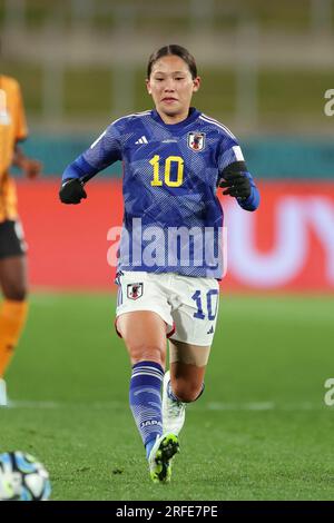Hamilton, Neuseeland. 22. Juli 2023. FUKA NAGANO (JPN), 22. Juli 2023 - Fußball/Fußball : #10 Fuka NAGANO of Japan läuft mit dem Ball während des FIFA Womens World Cup Australia & Neuseeland 2023 Group C-Spiels zwischen Japan und Sambia im Waikato Stadium in Hamilton, Neuseeland. Kredit: AFLO/Alamy Live News Stockfoto