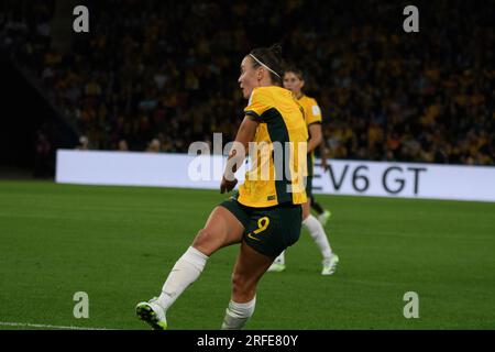 Suncorp Stadion, Brisbane - Juli 27 2023: Caitlin Foord gegen Nigeria bei der Frauenweltmeisterschaft 2023 Stockfoto