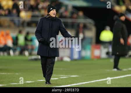 Wellington, Neuseeland. 2. Aug. 2023. Milena BERTOLINI (ITA), 2. August 2023 - Fußball/Fußball : Cheftrainer Milena BERTOLINI gibt vor dem FIFA Womens World Cup Australia & Neuseeland 2023 Group G Match zwischen Südafrika und Italien im Wellington Regional Stadium in Wellington, Neuseeland, Unterricht. Kredit: AFLO/Alamy Live News Stockfoto