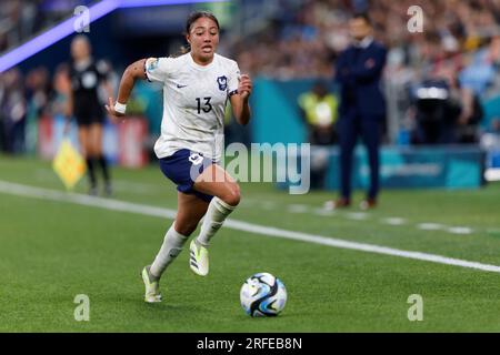 Sydney, Australien. 02. Aug. 2023. Selma Bacha aus Frankreich läuft am 2. August 2023 in Sydney, Australien, beim FIFA Women's World Cup 2023 Group F Match zwischen Panama und Frankreich im Sydney Football Stadium mit dem Ball. Kredit: IOIO IMAGES/Alamy Live News Stockfoto