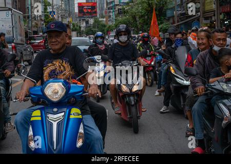 Bangkok Car Mob & Proteste Mi 2. Aug 2023 Stockfoto