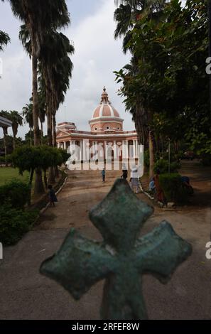 Indien. 02. Aug. 2023. NEW DELHI, INDIEN - 2. AUGUST: ST. James' Church in der Lothian Rd, Kashmere Gate, am 2. August 2023 in Neu-Delhi, Indien. St. James' Church war einst die offizielle Kirche des britischen Vizekönigs von Indien in Delhi, Indien. Das Gebäude, das 1836 für Colonel James Skinner erbaut wurde, ist eine der ältesten Kirchen der Stadt. Es ist weiterhin Teil der Diözese der Kirche Nordindien von Delhi. (Foto: Sonu Mehta/Hindustan Times/Sipa USA) Guthaben: SIPA USA/Alamy Live News Stockfoto