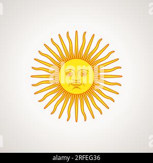Sonne des Mais - Symbol der argentinischen Flagge. Stock Vektor