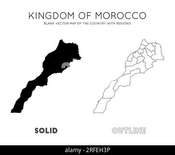 Marokko-Karte. Leere Vektorkarte des Landes mit Regionen. Grenzen Marokkos für Ihre Infografik. Vektordarstellung. Stock Vektor