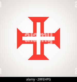 Kreuz des Ordens Christi - Symbol der Flagge Madeiras. Stock Vektor