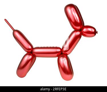 Rot-heller Ballonhund isoliert auf dem weißen Stockfoto