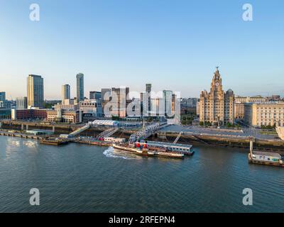 Frau Waverley Paddeldampfer verlegte am Liverpool Waterfront, Merseyside, England Stockfoto