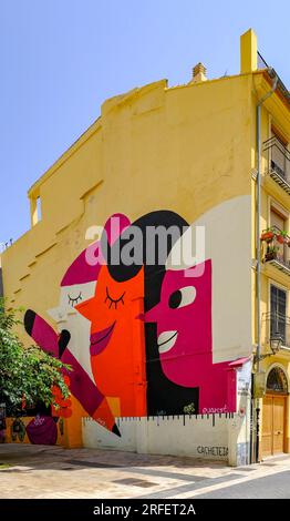 Spanien, Valencia, Barrio del Carmen, Straßenkunst Stockfoto