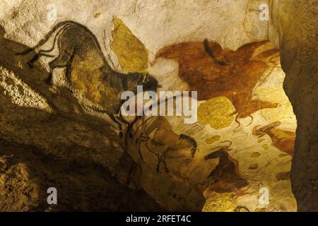 Frankreich, Dordogne, Montignac, prähistorische Stätten und dekorierte Höhlen des Vézère-Tals, das von der UNESCO zum Weltkulturerbe erklärt wurde, Lascaux 2 Stockfoto