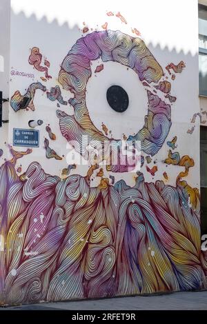 Spanien, Valencia, Barrio del Carmen, Straßenkunst Stockfoto