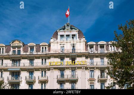 Schweiz, Kanton Vaud, Montreux, Fassade des Eden Palace Stockfoto