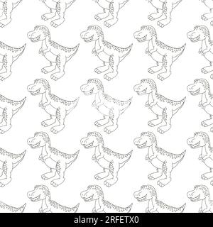 Süße lustige Kinder Dinosauriermuster. Tyrannosaurier. Färben des Dinosauriervektorhintergrunds. Print für Design, Textil Stock Vektor