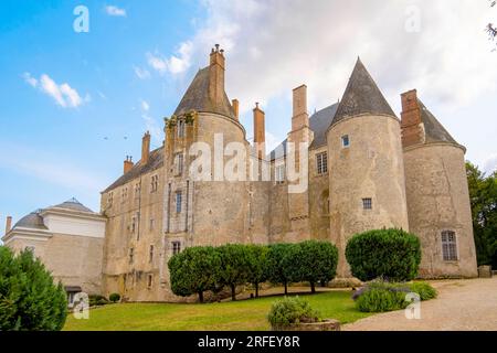 Frankreich, Loiret, Loire-Tal, das von der UNESCO zum Weltkulturerbe erklärt wurde, Meung sur Loire, die Burg, die als historisches Denkmal gilt Stockfoto