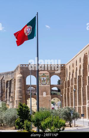 Portugal Alentejo, Elvas, Garrison Grenzstadt Elvas und ihre Befestigungsanlagen, die zum UNESCO-Weltkulturerbe gehören, das Aquädukt Amoreira Stockfoto