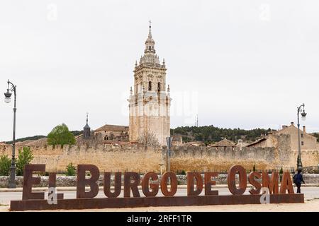 Spanien, Kastilien und Leon, El Burgo de Osma, Kathedralen-Turm Stockfoto